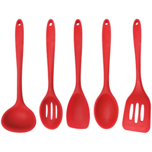 Red 5-Piece Silicone Cooking Tools